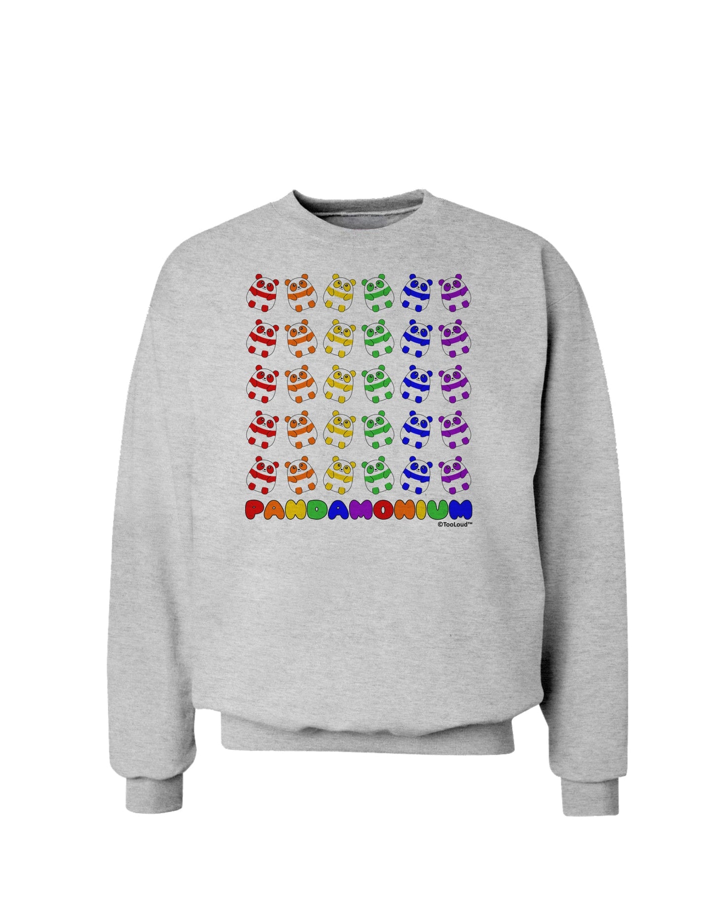 Pandamonium Rainbow Pandas Sweatshirt by TooLoud-Sweatshirts-TooLoud-AshGray-Small-Davson Sales