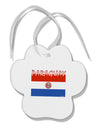 Paraguay Flag Paw Print Shaped Ornament-Ornament-TooLoud-White-Davson Sales