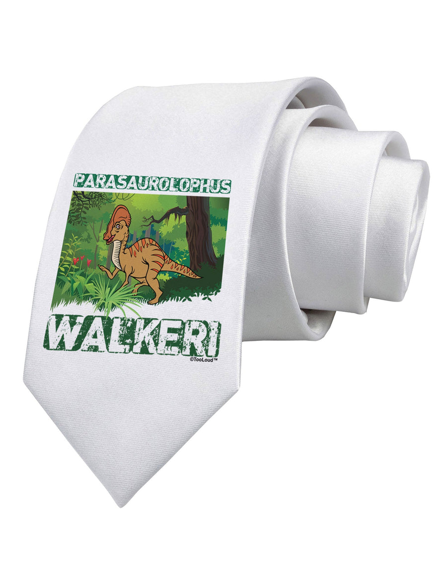 Parasaurolophus Walkeri - With Name Printed White Necktie