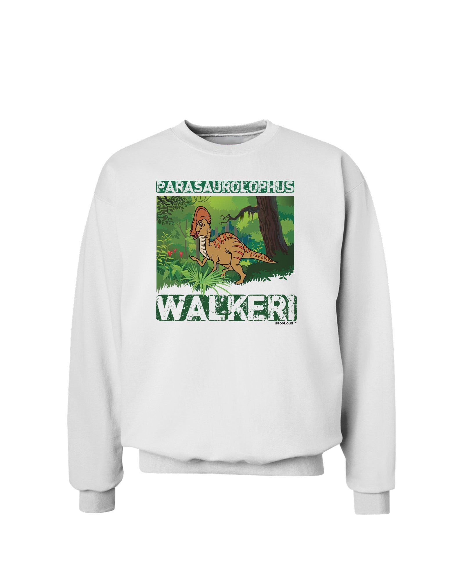 Parasaurolophus Walkeri - With Name Sweatshirt-Sweatshirts-TooLoud-White-Small-Davson Sales