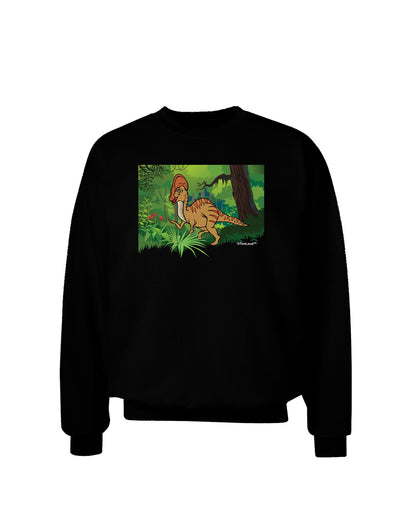 Parasaurolophus Walkeri - Without Name Adult Dark Sweatshirt-Sweatshirts-TooLoud-Black-Small-Davson Sales