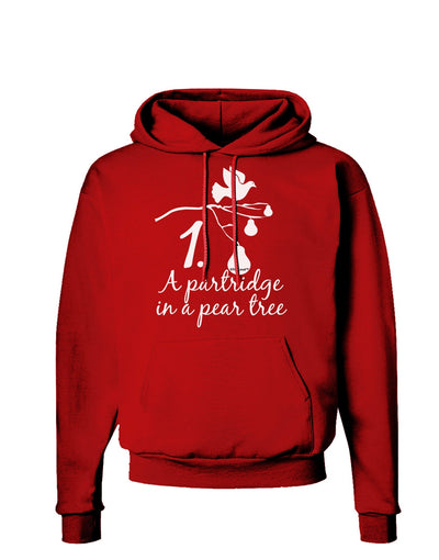 Partridge In A Pear Tree Text Dark Hoodie Sweatshirt-Hoodie-TooLoud-Red-Small-Davson Sales