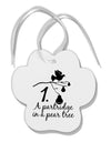 Partridge In A Pear Tree Text Paw Print Shaped Ornament-Ornament-TooLoud-White-Davson Sales