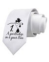 Partridge In A Pear Tree Text Printed White Necktie