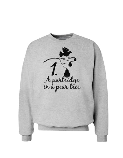 Partridge In A Pear Tree Text Sweatshirt-Sweatshirts-TooLoud-AshGray-Small-Davson Sales