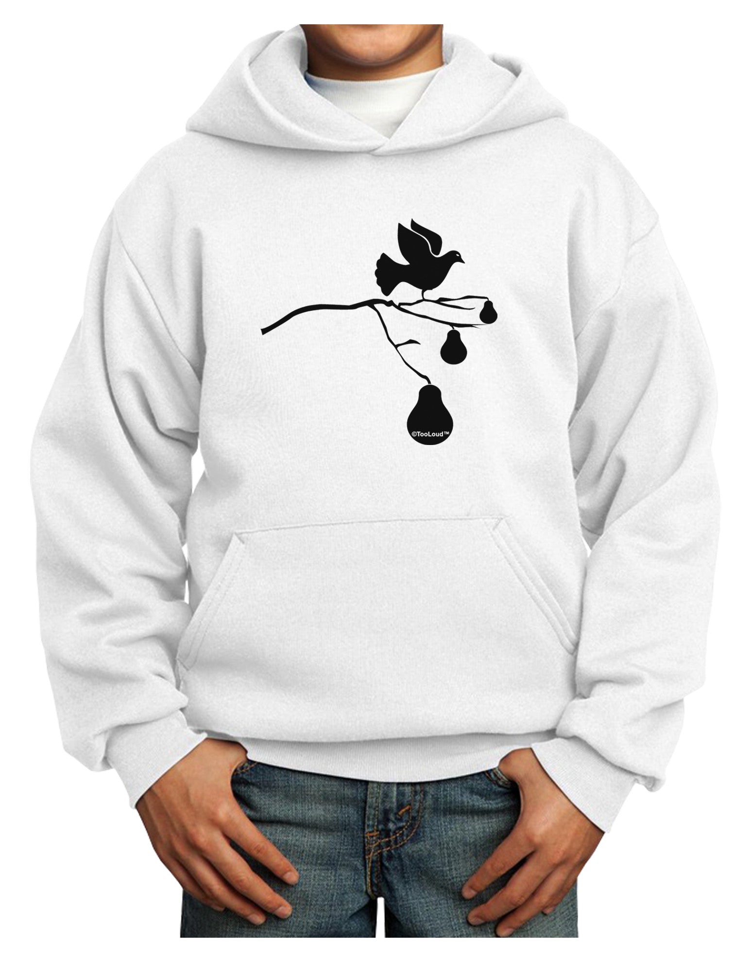 Partridge In A Pear Tree Youth Hoodie Pullover Sweatshirt-Youth Hoodie-TooLoud-White-XS-Davson Sales