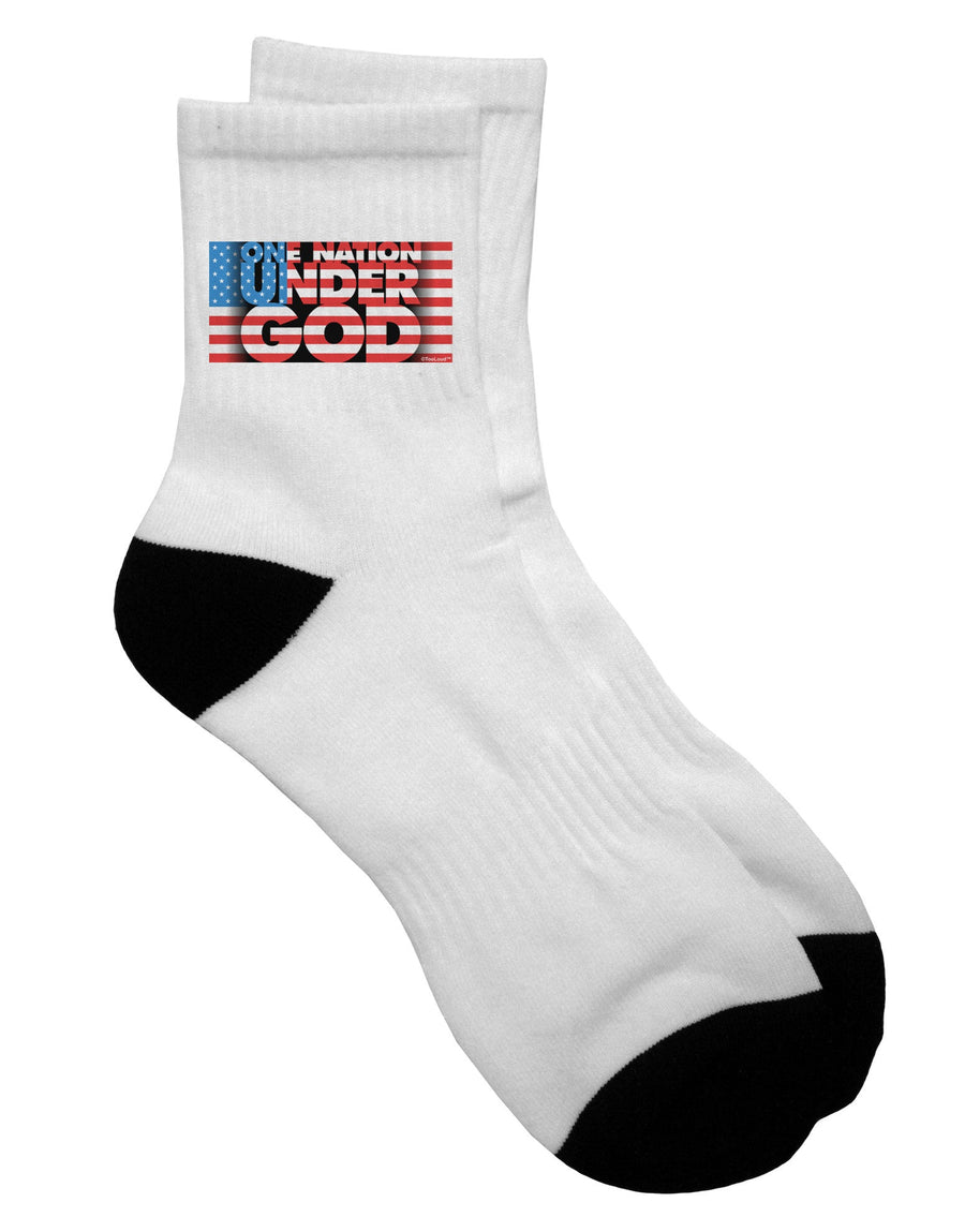Patriotic Adult Short Socks - Show Your Allegiance to One Nation Under God - TooLoud-Socks-TooLoud-White-Ladies-4-6-Davson Sales