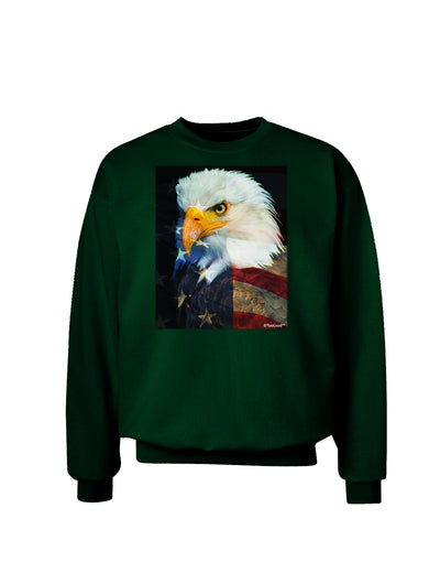 Patriotic Bald Eagle - American Flag Adult Dark Sweatshirt by TooLoud-Sweatshirts-TooLoud-Deep-Forest-Green-Small-Davson Sales