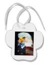 Patriotic Bald Eagle - American Flag Paw Print Shaped Ornament by TooLoud-Ornament-TooLoud-White-Davson Sales