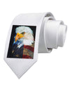 Patriotic Bald Eagle - American Flag Printed White Necktie by TooLoud