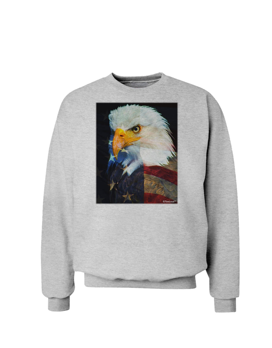 Patriotic Bald Eagle - American Flag Sweatshirt by TooLoud-Sweatshirts-TooLoud-White-Small-Davson Sales