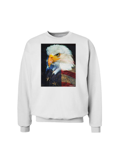 Patriotic Bald Eagle - American Flag Sweatshirt by TooLoud-Sweatshirts-TooLoud-White-Small-Davson Sales