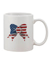 Patriotic Bow Design 11 oz Coffee Mug - Expertly Crafted Drinkware TooLoud-11 OZ Coffee Mug-TooLoud-White-Davson Sales