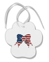 Patriotic Bow Paw Print Shaped Ornament-Ornament-TooLoud-White-Davson Sales