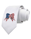 Patriotic Bow Printed White Necktie