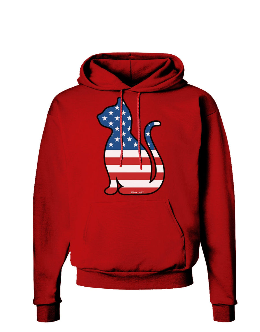 Patriotic Cat Design Dark Hoodie Sweatshirt by TooLoud-Hoodie-TooLoud-Black-Small-Davson Sales