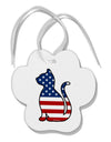 Patriotic Cat Design Paw Print Shaped Ornament by TooLoud-Ornament-TooLoud-White-Davson Sales