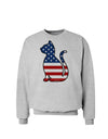 Patriotic Cat Design Sweatshirt by TooLoud-Sweatshirts-TooLoud-AshGray-Small-Davson Sales