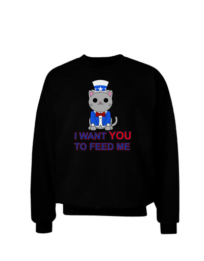 Patriotic Cat I Want You Adult Dark Sweatshirt by TooLoud-Sweatshirts-TooLoud-Black-Small-Davson Sales