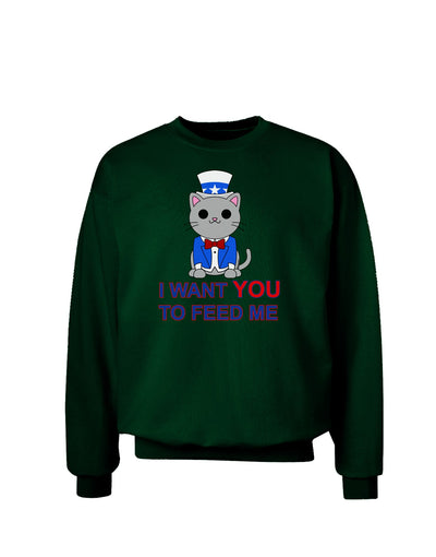 Patriotic Cat I Want You Adult Dark Sweatshirt by TooLoud-Sweatshirts-TooLoud-Deep-Forest-Green-Small-Davson Sales