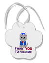 Patriotic Cat I Want You Paw Print Shaped Ornament by TooLoud-Ornament-TooLoud-White-Davson Sales