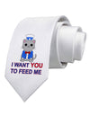 Patriotic Cat I Want You Printed White Necktie by TooLoud