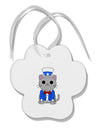 Patriotic Cat Paw Print Shaped Ornament by TooLoud-Ornament-TooLoud-White-Davson Sales