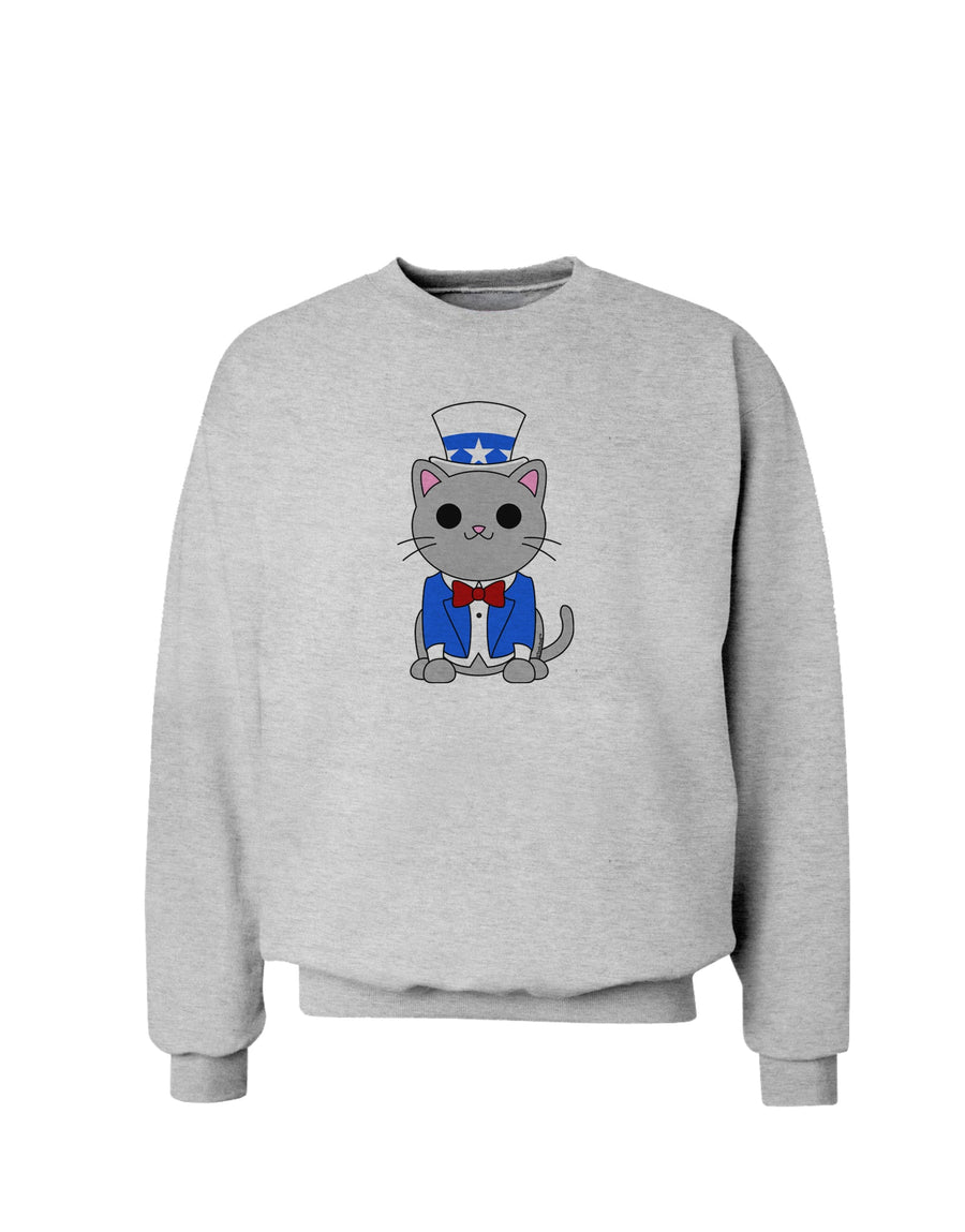 Patriotic Cat Sweatshirt by TooLoud-Sweatshirts-TooLoud-White-Small-Davson Sales