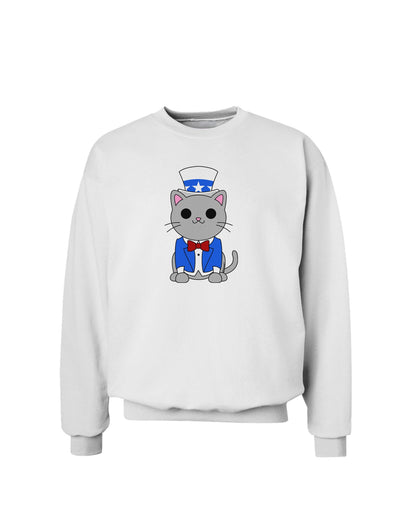 Patriotic Cat Sweatshirt by TooLoud-Sweatshirts-TooLoud-White-Small-Davson Sales