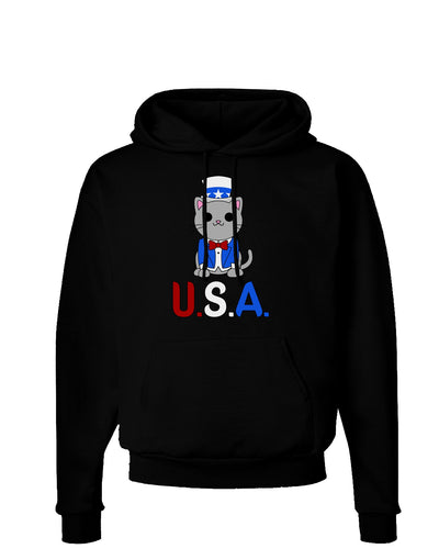 Patriotic Cat - USA Dark Hoodie Sweatshirt by TooLoud-Hoodie-TooLoud-Black-Small-Davson Sales