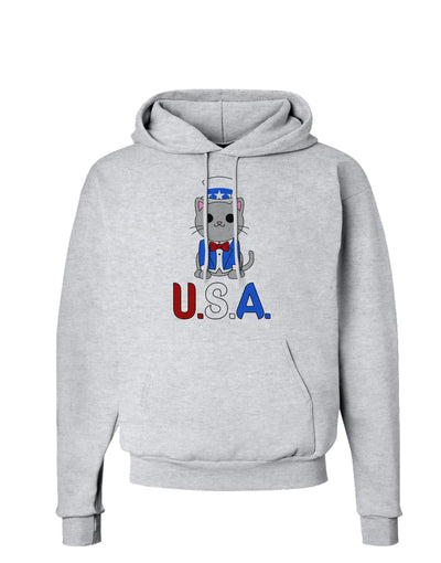 Patriotic Cat - USA Hoodie Sweatshirt by TooLoud-Hoodie-TooLoud-AshGray-Small-Davson Sales