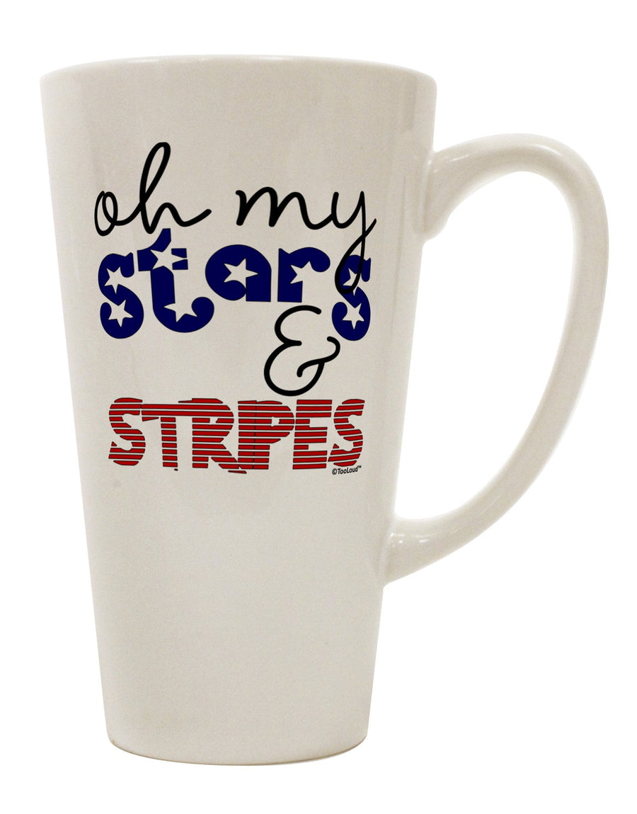 Patriotic Design 16 Ounce Conical Latte Coffee Mug - Perfect for Celebrating with Style - TooLoud-Conical Latte Mug-TooLoud-White-Davson Sales