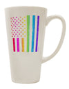 Patriotic Expression - Vibrant Rainbow Flag 16 Ounce Conical Latte Coffee Mug - TooLoud-Conical Latte Mug-TooLoud-White-Davson Sales