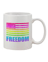 Patriotic Expression - Vibrant Rainbow Flag - Liberty-Inspired 11 oz Coffee Mug - TooLoud-11 OZ Coffee Mug-TooLoud-White-Davson Sales