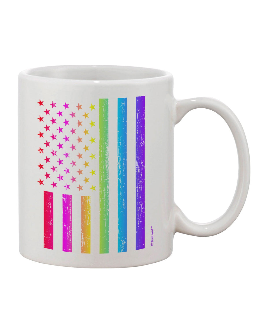 Patriotic Expression - Vibrant Rainbow Flag Printed 11 oz Coffee Mug - TooLoud-11 OZ Coffee Mug-TooLoud-White-Davson Sales