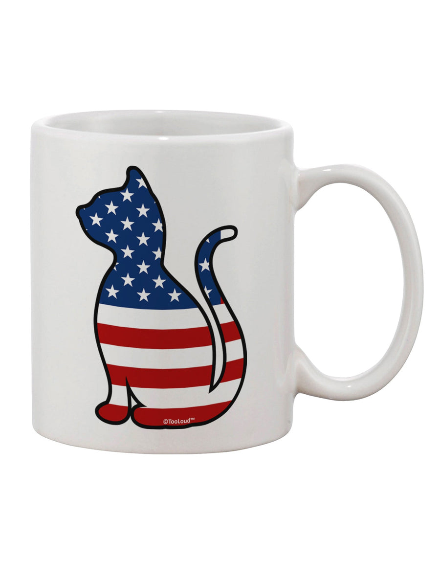 Patriotic Feline-Inspired 11 oz Coffee Mug - Crafted by a Drinkware Expert-11 OZ Coffee Mug-TooLoud-White-Davson Sales