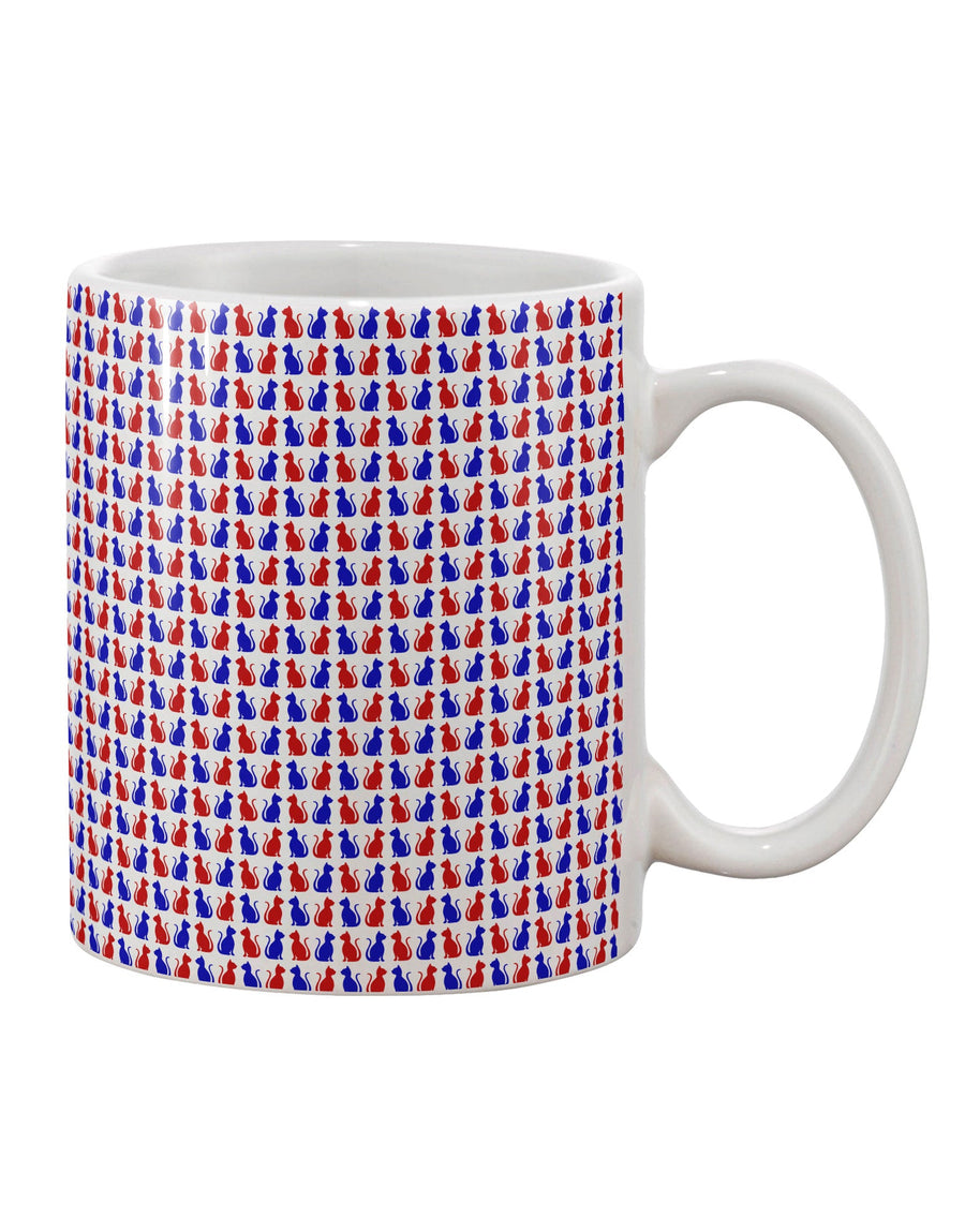 Patriotic Feline Themed 11 oz Coffee Mug with All Over Print - TooLoud-11 OZ Coffee Mug-TooLoud-White-Davson Sales