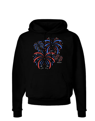 Patriotic Fireworks with Bursting Stars Dark Hoodie Sweatshirt by TooLoud-Hoodie-TooLoud-Black-Small-Davson Sales