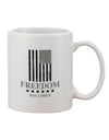 Patriotic Flag Black and White Printed 11 oz Coffee Mug - TooLoud-11 OZ Coffee Mug-TooLoud-White-Davson Sales