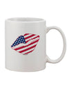 Patriotic Lipstick Print 11 oz Coffee Mug - Expertly Crafted by TooLoud-11 OZ Coffee Mug-TooLoud-White-Davson Sales