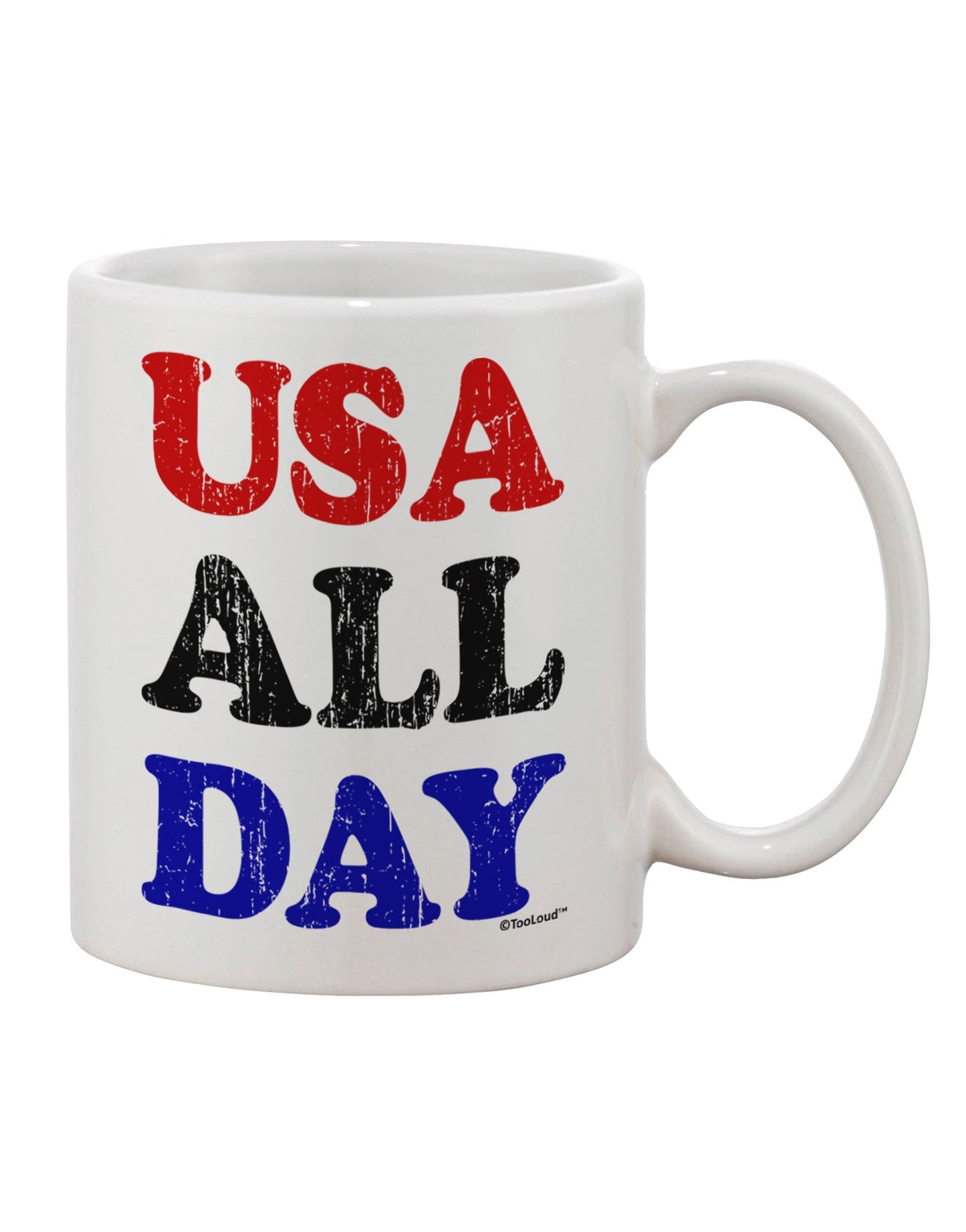 Patriotic Pride - Exquisite Distressed Design on 11 oz Coffee Mug by TooLoud-11 OZ Coffee Mug-TooLoud-White-Davson Sales