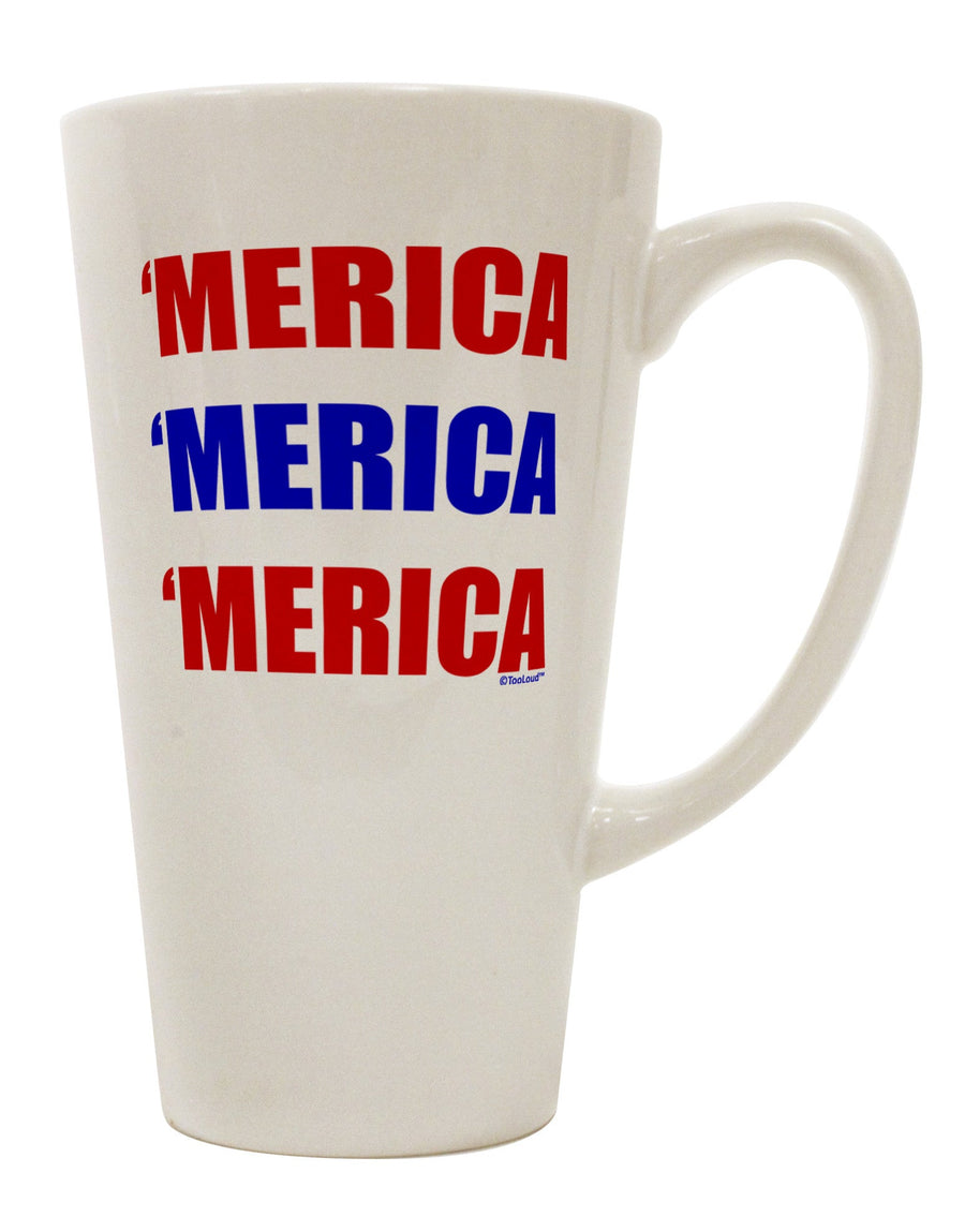 Patriotic Pride - Vibrant Red and Blue 16 Ounce Conical Latte Coffee Mug - TooLoud-Conical Latte Mug-TooLoud-White-Davson Sales