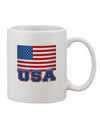 Patriotic USA Flag Printed 11 oz Coffee Mug - Expertly Crafted Drinkware TooLoud-11 OZ Coffee Mug-TooLoud-White-Davson Sales