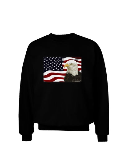 Patriotic USA Flag with Bald Eagle Adult Dark Sweatshirt by TooLoud-Sweatshirts-TooLoud-Black-Small-Davson Sales