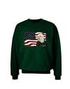 Patriotic USA Flag with Bald Eagle Adult Dark Sweatshirt by TooLoud-Sweatshirts-TooLoud-Deep-Forest-Green-Small-Davson Sales