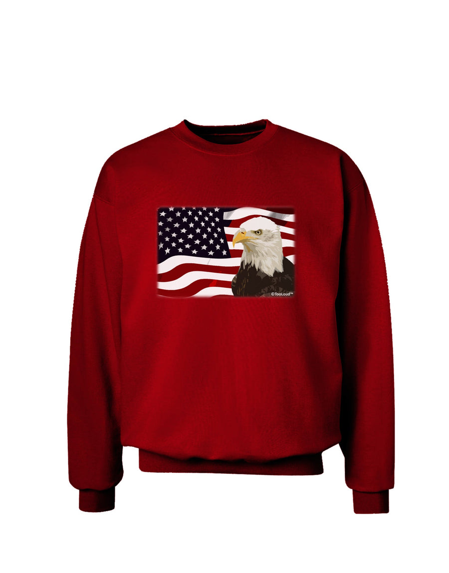 Patriotic USA Flag with Bald Eagle Adult Dark Sweatshirt by TooLoud-Sweatshirts-TooLoud-Black-Small-Davson Sales