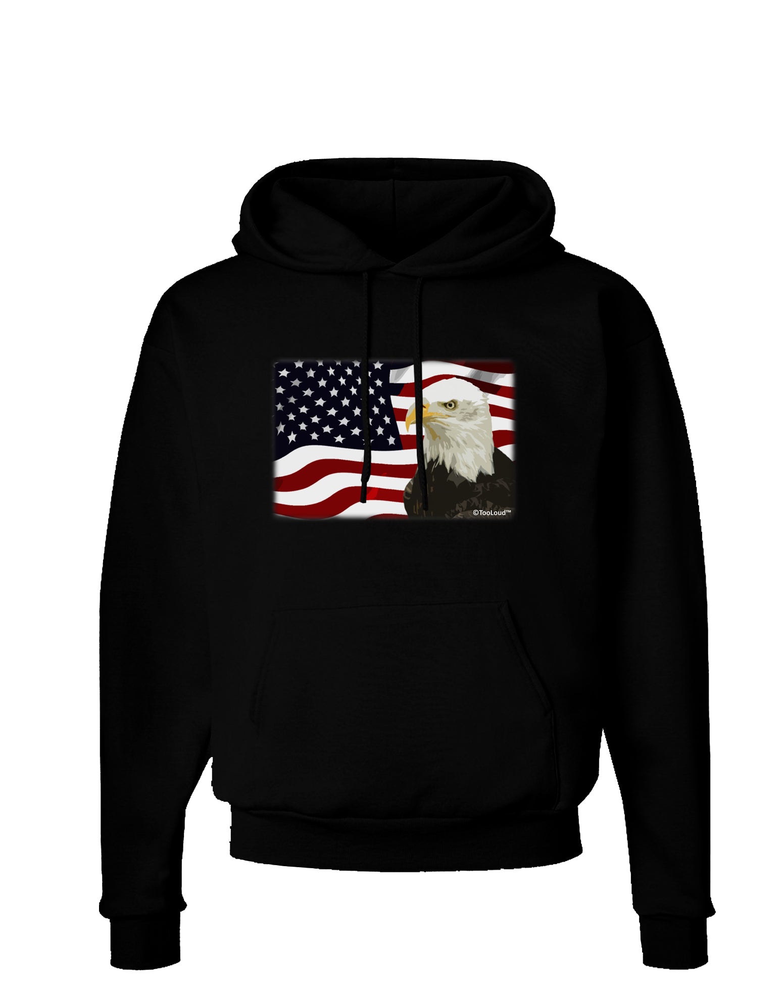 Patriotic USA Flag with Bald Eagle Dark Hoodie Sweatshirt by TooLoud-Hoodie-TooLoud-Black-Small-Davson Sales