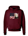Patriotic USA Flag with Bald Eagle Dark Hoodie Sweatshirt by TooLoud-Hoodie-TooLoud-Maroon-Small-Davson Sales