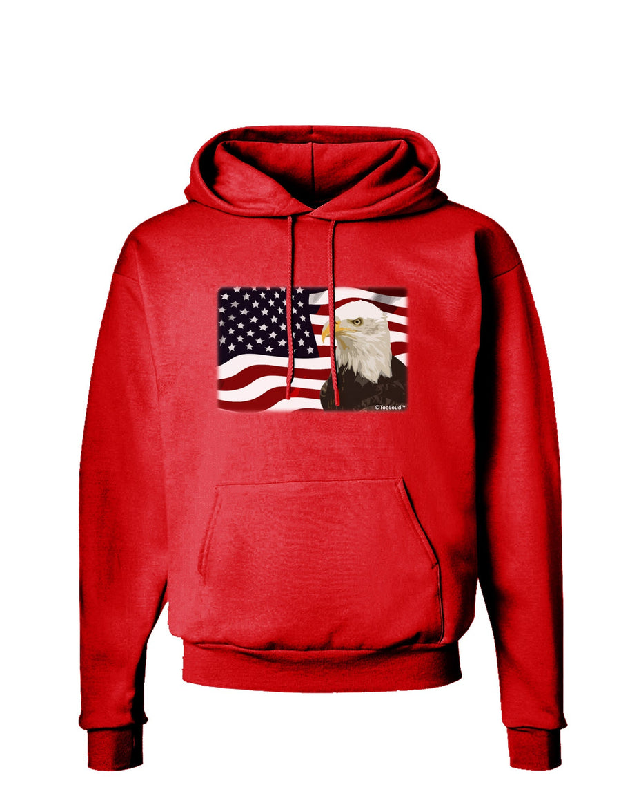 Patriotic USA Flag with Bald Eagle Dark Hoodie Sweatshirt by TooLoud-Hoodie-TooLoud-Black-Small-Davson Sales