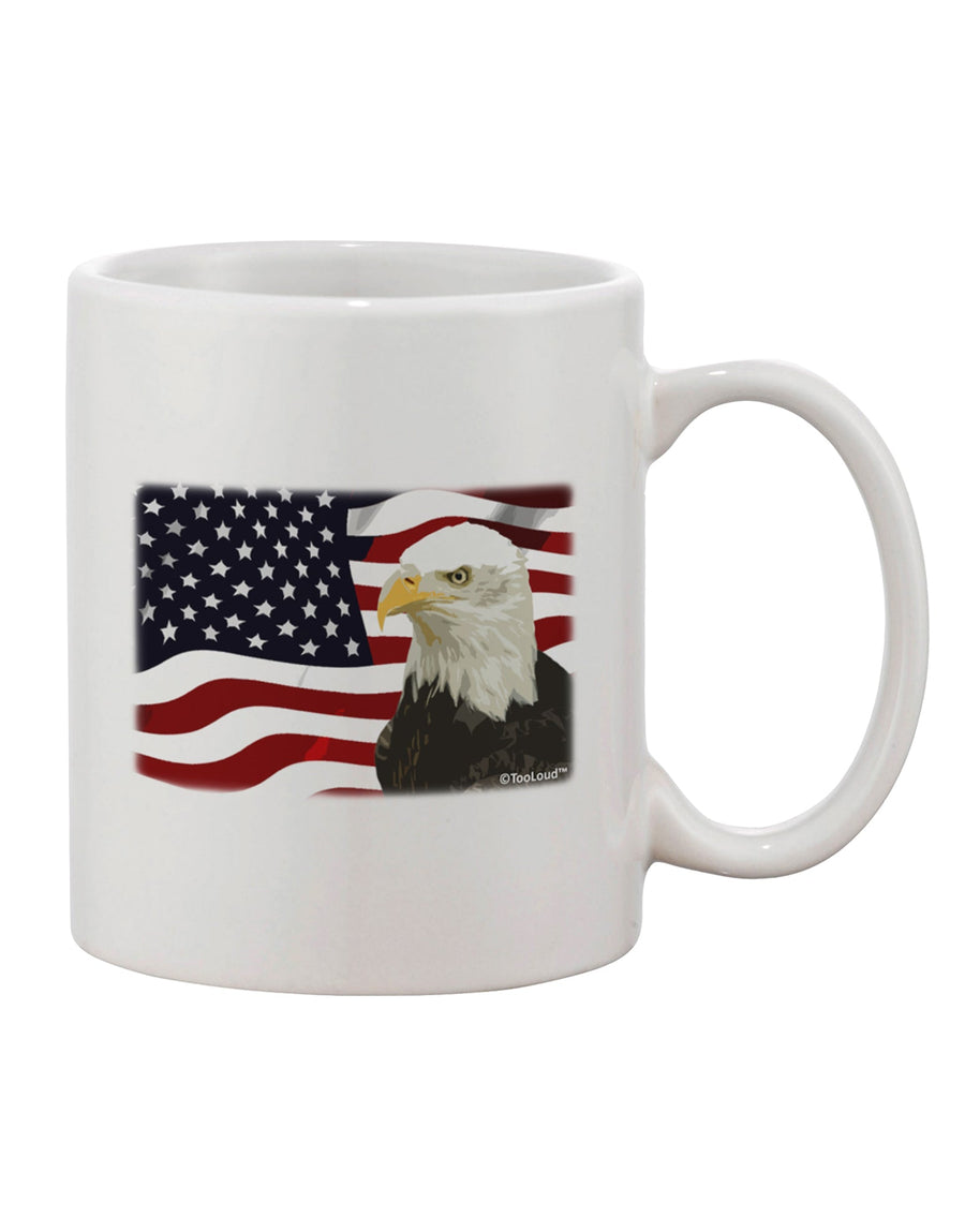 Patriotic USA Flag with Bald Eagle Design - Exquisite 11 oz Coffee Mug by TooLoud-11 OZ Coffee Mug-TooLoud-White-Davson Sales